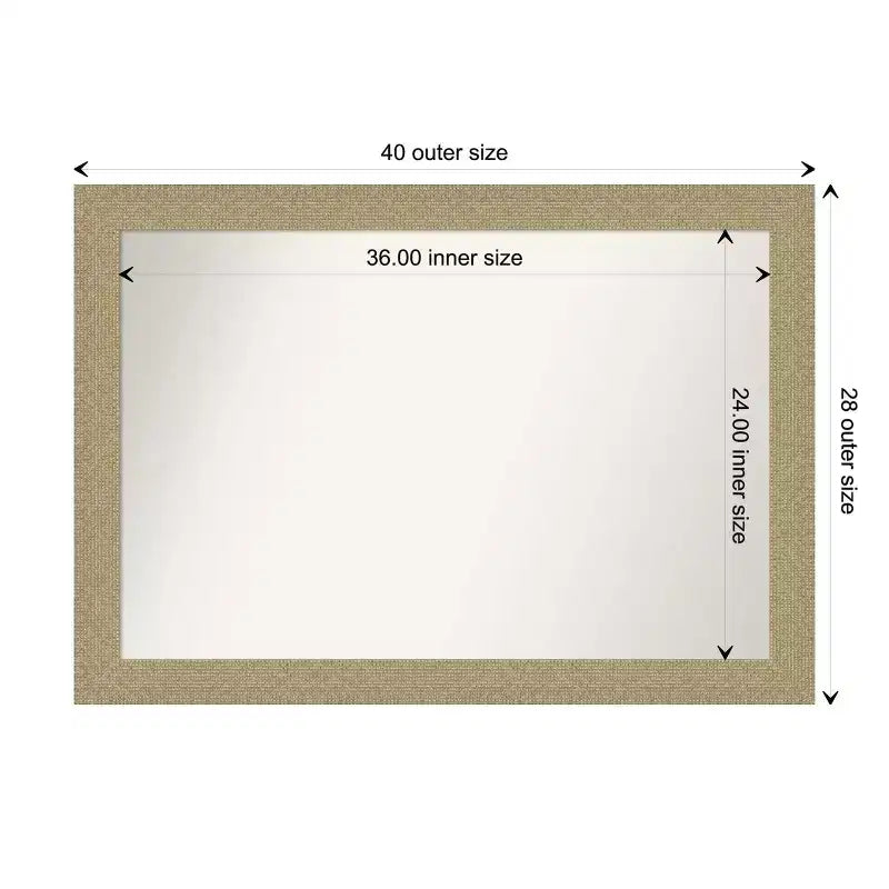 Miroir mural doré sans biseau