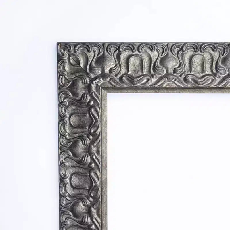 Miroir mural de salle de bain Silver Wood : carré moderne, fixations incluses