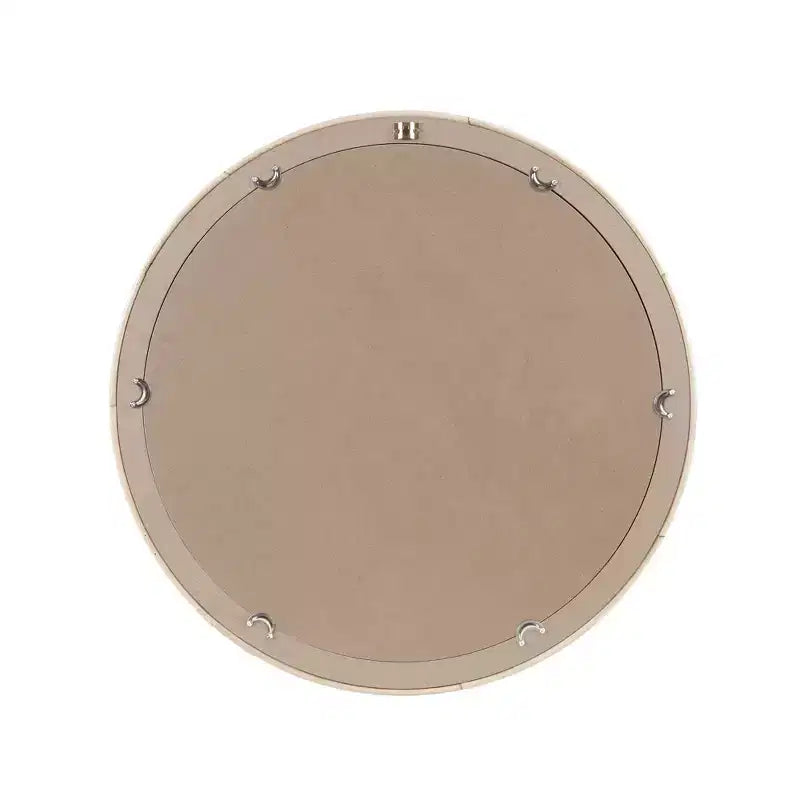 Miroir Mural Rond en Rotin Naturel : Décor Nautique Tressé à la Main, Aucun Assemblage Requis