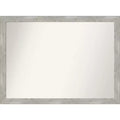 42" x 31" Non-Beveled Dove Gray Wash Narrow Wall Mirror - Amanti Art