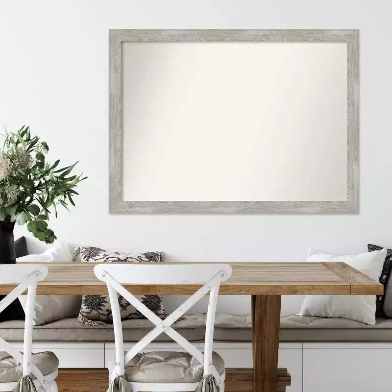Miroir mural étroit gris colombe mat non biseauté
