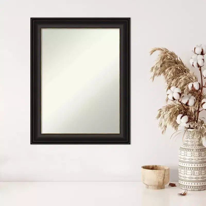 Miroir mural en bronze frotté non biseauté : Rectangle moderne avec quincaillerie de montage incluse
