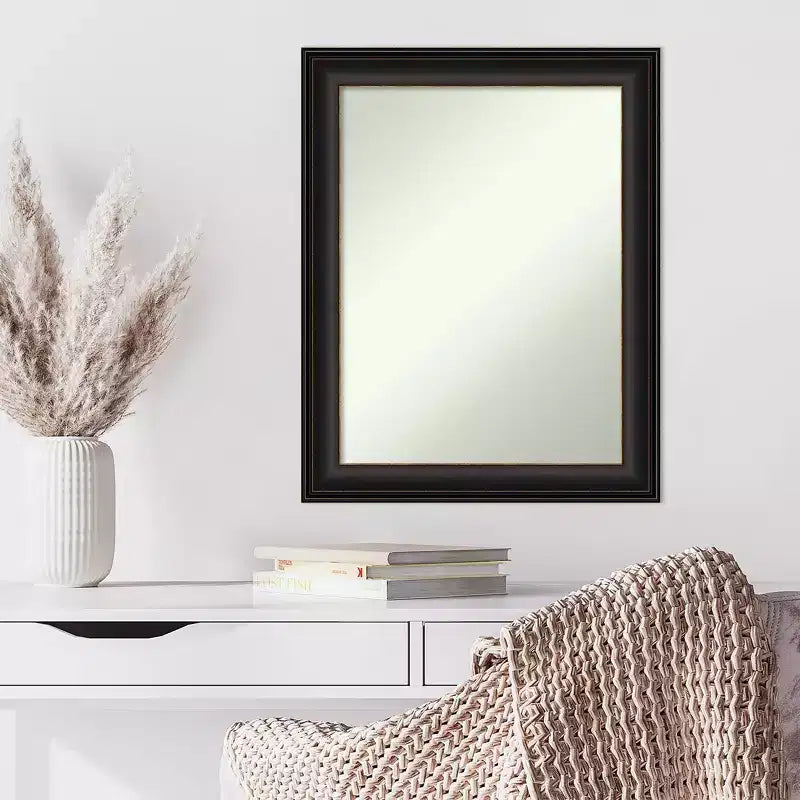 Miroir mural en bronze frotté non biseauté : Rectangle moderne avec quincaillerie de montage incluse