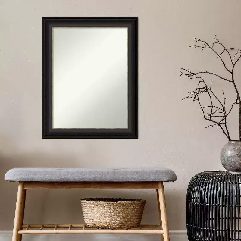 Miroir mural en bronze frotté non biseauté : Rectangle moderne avec quincaillerie de montage incluse