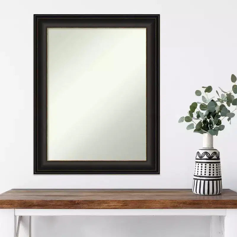Miroir mural en bronze frotté non biseauté : Rectangle moderne avec quincaillerie de montage incluse