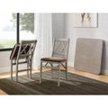 Stakmore Set of 2 Folding Chair Driftwood Finish Upholstered Fully Assembled Hardwood Frame