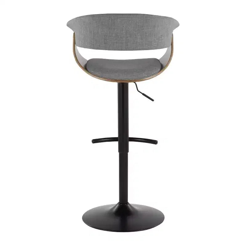 Tabourets de bar réglables vintage modernes Noir/Noyer/Gris clair : Base en métal rembourrée pivotante