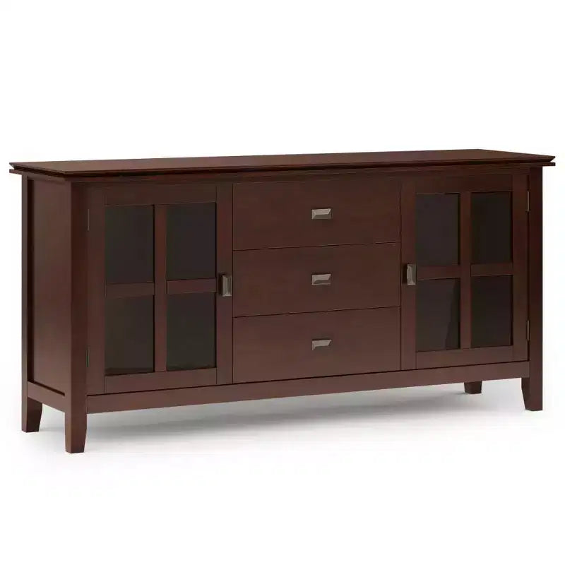 Bahut Russet Brown : Bois massif 3 tiroirs 2 portes