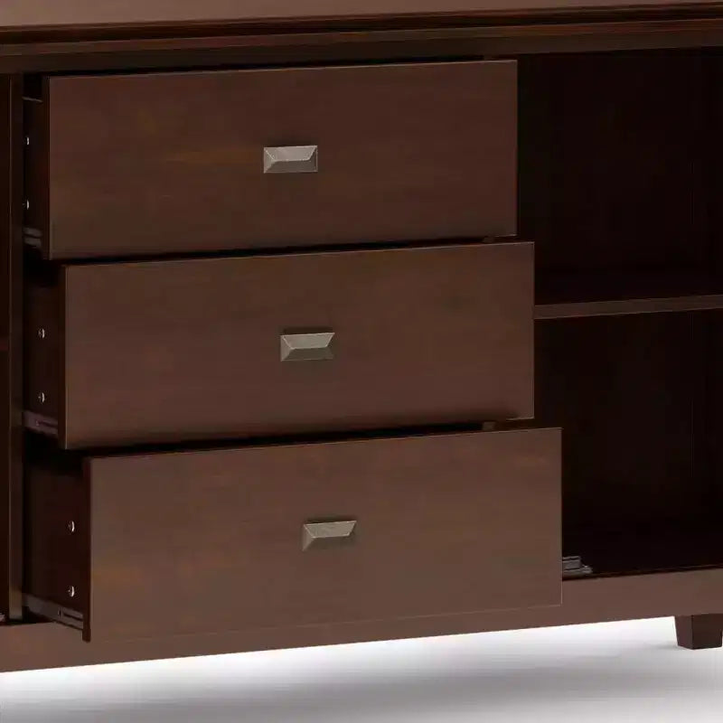 Bahut Russet Brown : Bois massif 3 tiroirs 2 portes