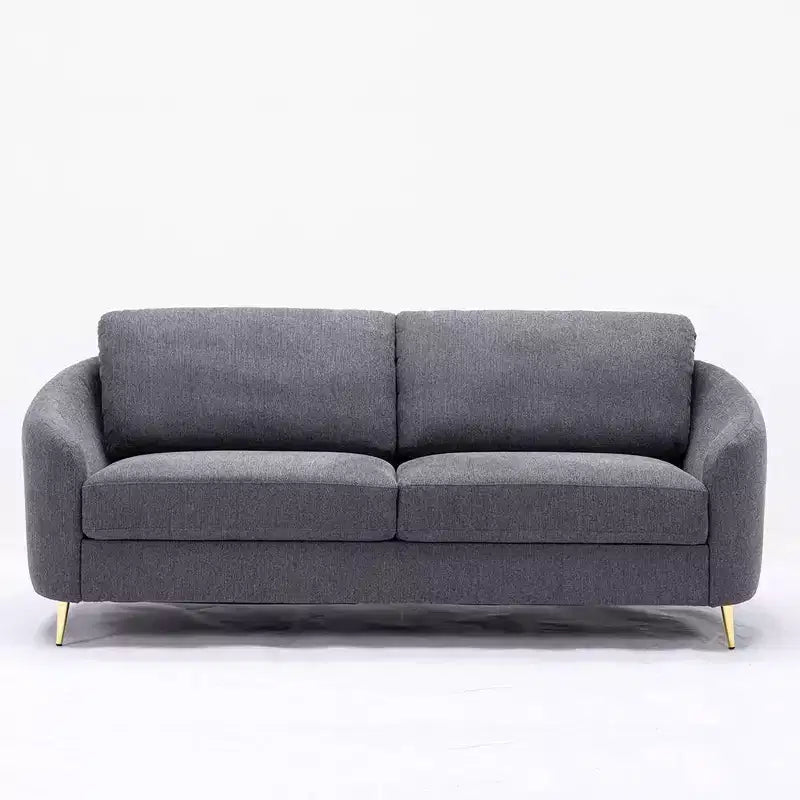80" Yuina Sofa Gray Linen - Acme Furniture: Chrome Metal Legs Pocket Coil Seat Wood Frame