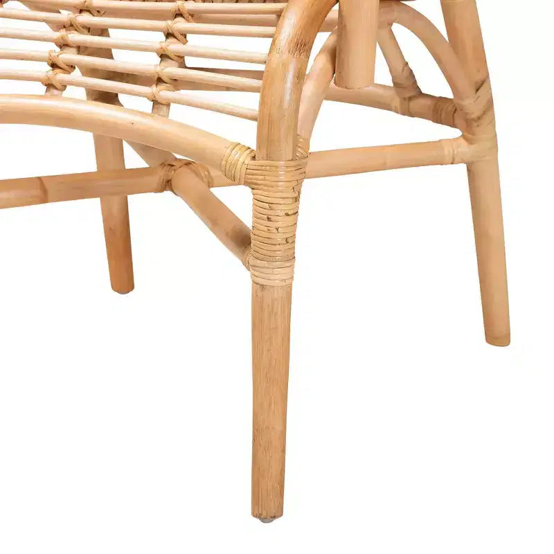 Fauteuil de salon en rotin naturel marron naturel : rotin d'intérieur sans pivot
