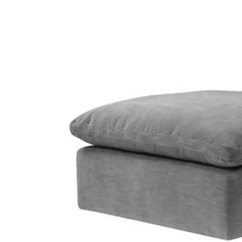 Pouf et banc en lin gris