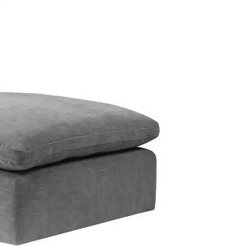 Pouf et banc en lin gris