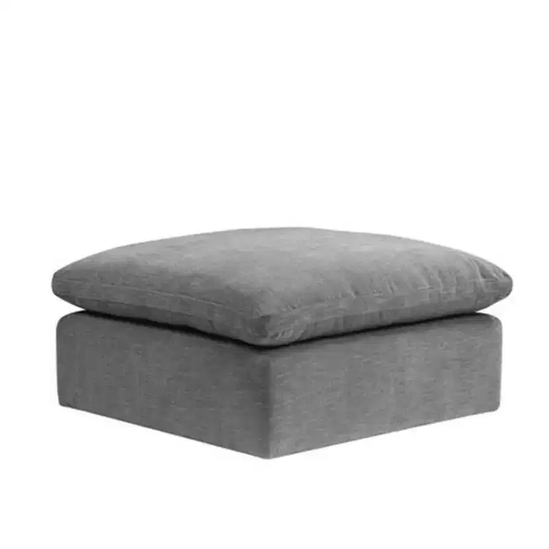 Pouf et banc en lin gris