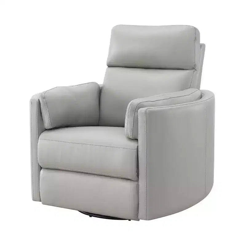 40" Sagen Active Sitting Chair Gray Leather Aire - Acme Furniture: Plush Recline 150° No Assembly