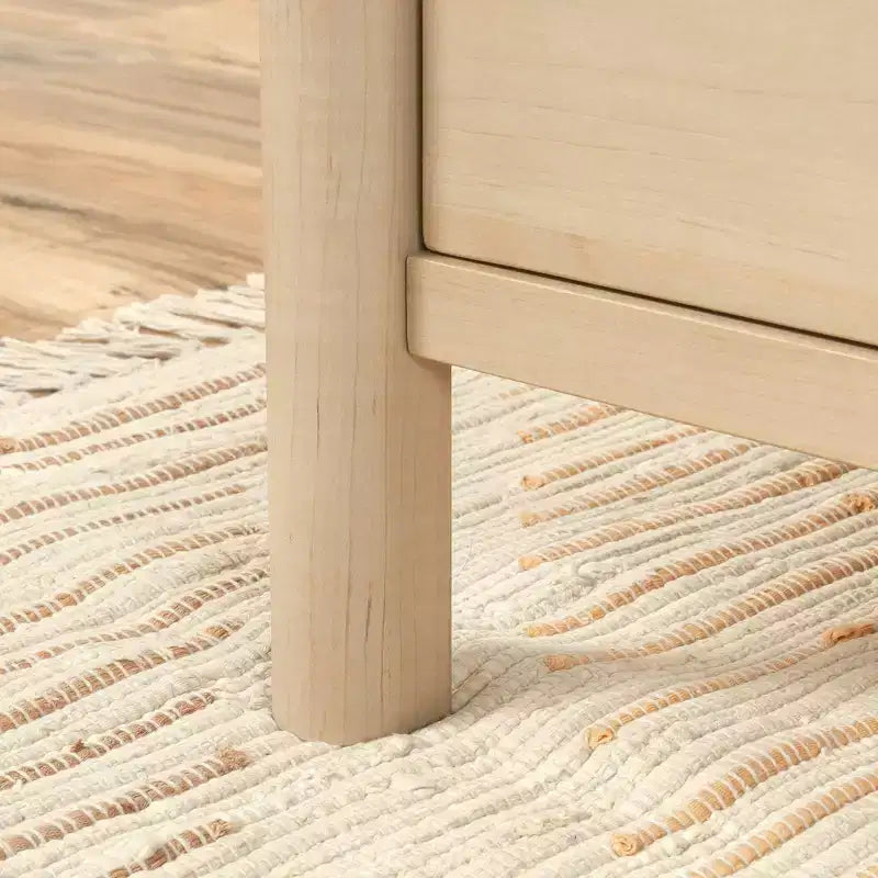 Bureau de direction en érable naturel : Meuble de bureau à domicile avec rangement et tablette coulissante pour clavier
