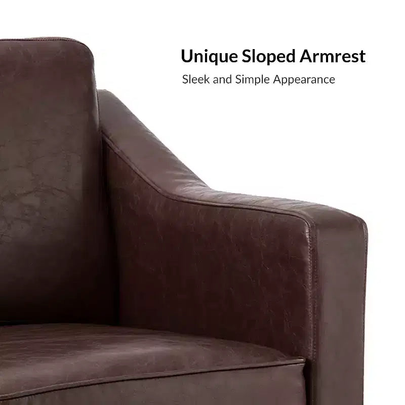 Fauteuil en cuir végétalien de transition avec coussin d'assise amovible et clous décoratifs