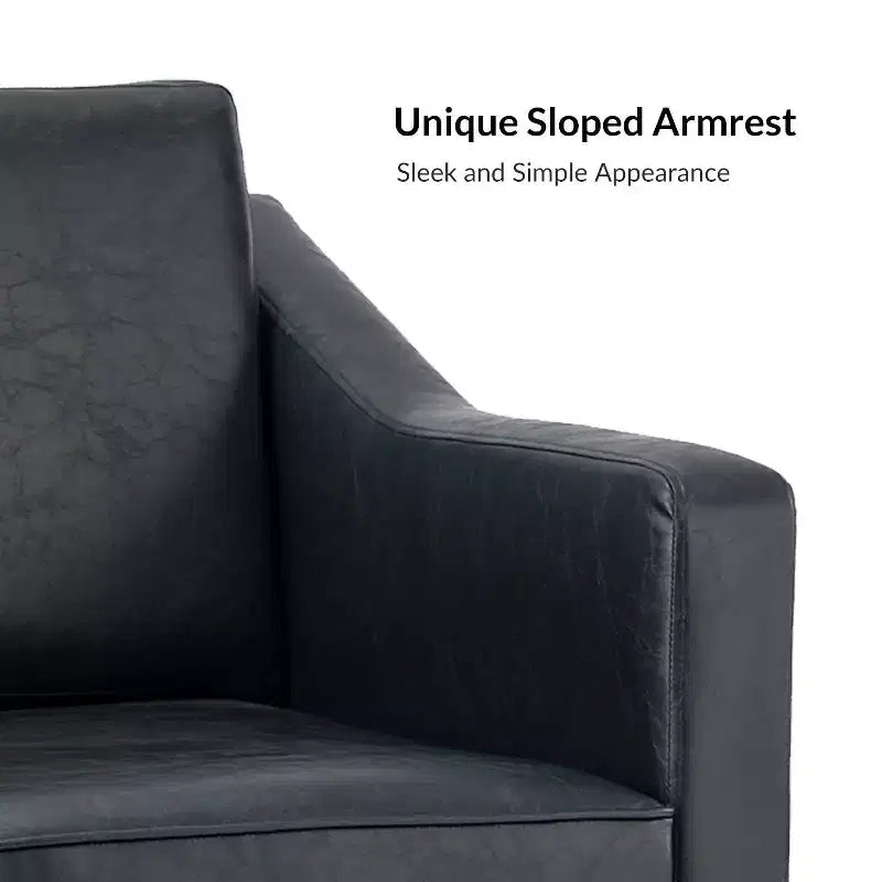 Fauteuil en cuir végétalien de transition avec coussin d'assise amovible et clous décoratifs
