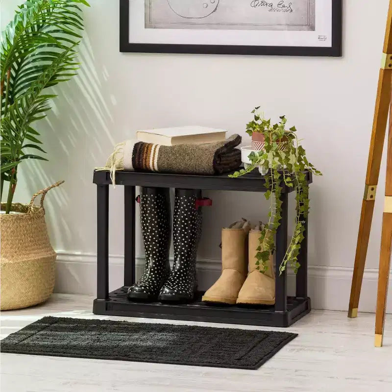 Étagère de rangement en plastique pour garage, intérieur/extérieur