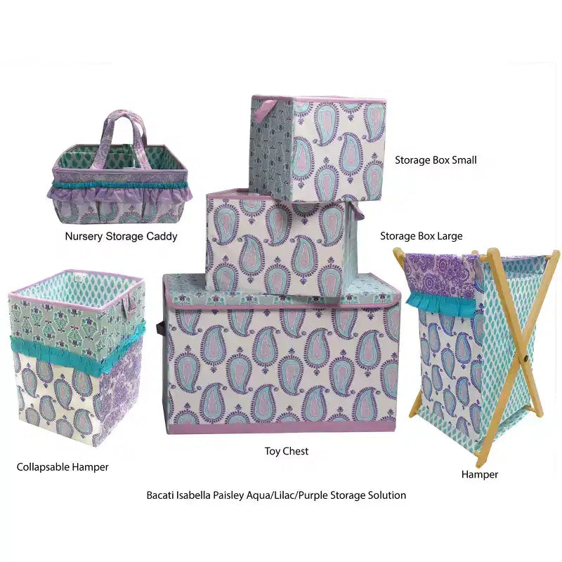 Panier à linge pliable aqua/lilas/violet