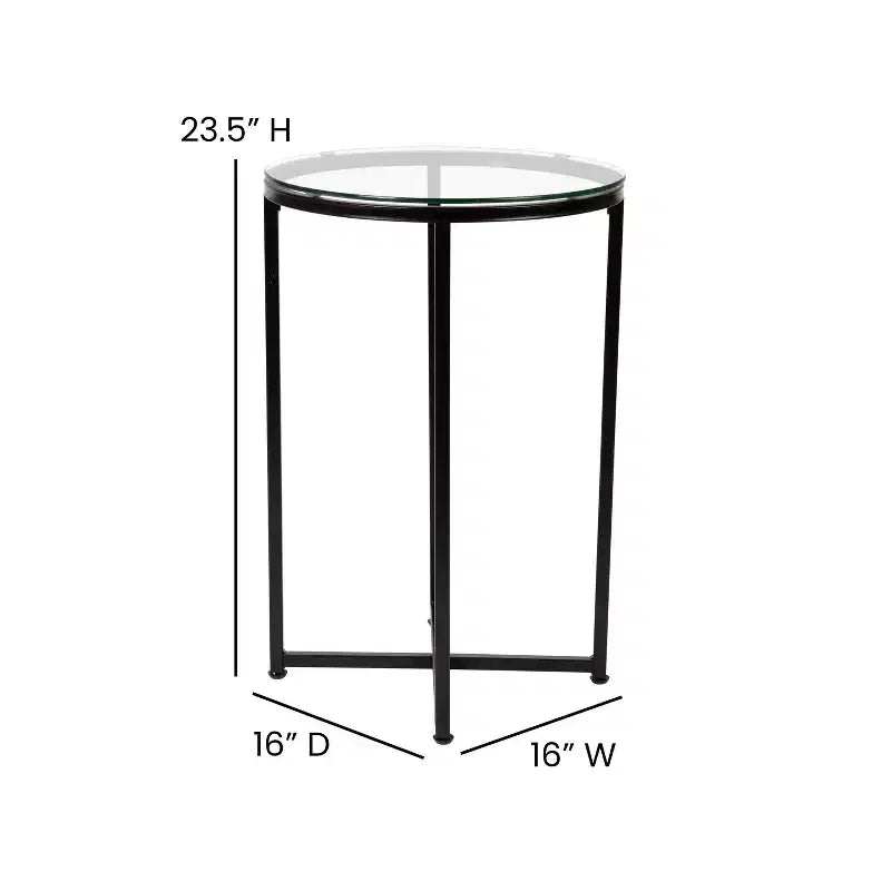 Table basse de salon en verre avec piètement en métal entrecroisé