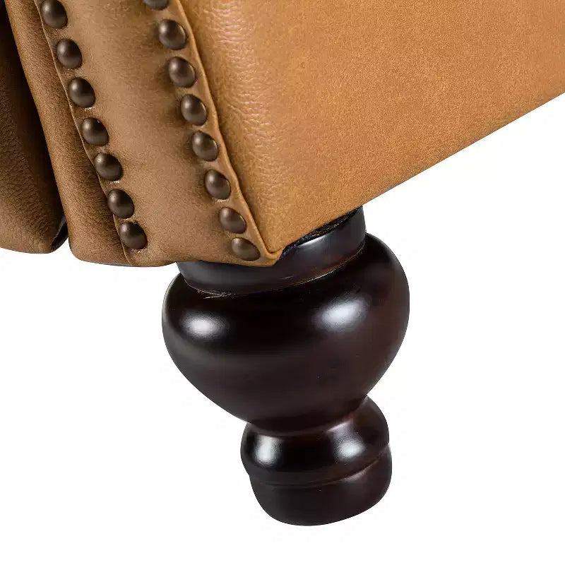 Fauteuil inclinable moderne en cuir véritable avec garniture de clous décoratifs de style vintage pour le salon et la chambre à coucher