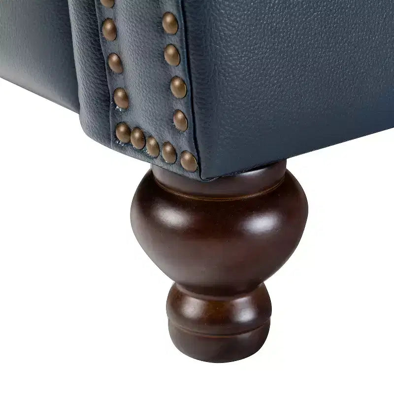 Fauteuil inclinable moderne en cuir véritable avec garniture de clous décoratifs de style vintage pour le salon et la chambre à coucher