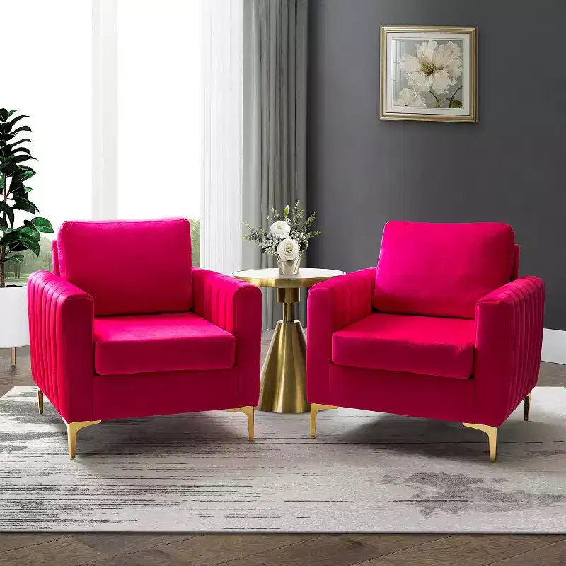 Fauteuil de club contemporain rembourré en bois capitonné avec pieds en métal pour chambre à coucher