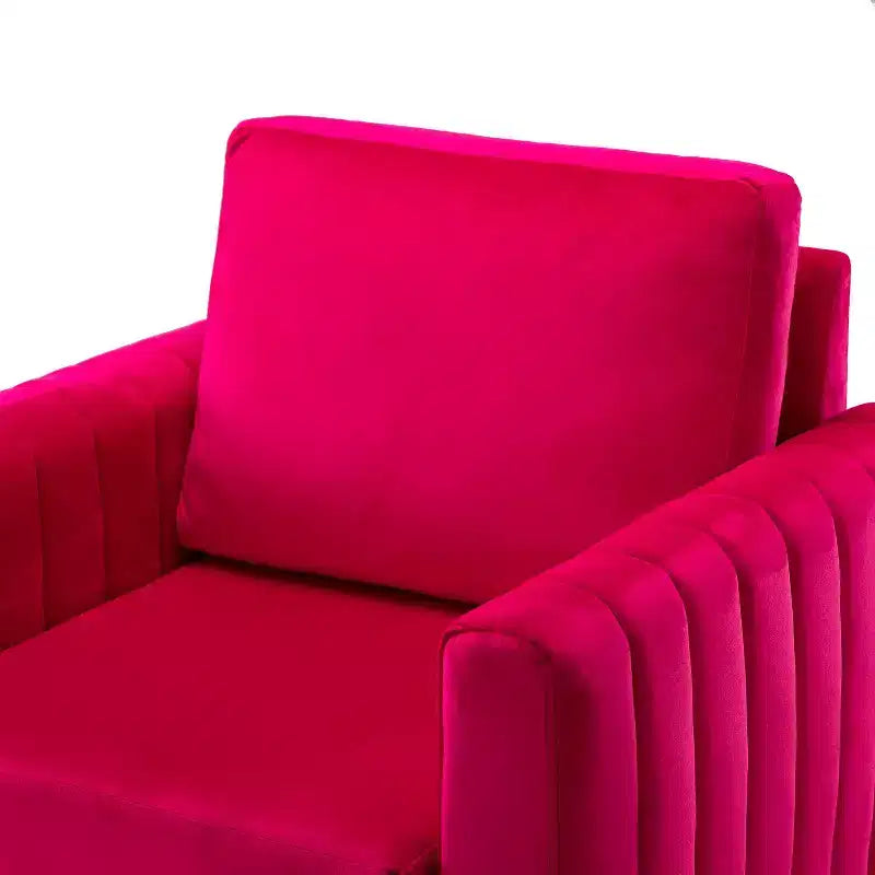 Fauteuil de club contemporain rembourré en bois capitonné avec pieds en métal pour chambre à coucher