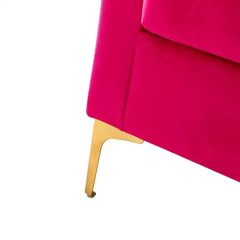 Fauteuil de club contemporain rembourré en bois capitonné avec pieds en métal pour chambre à coucher