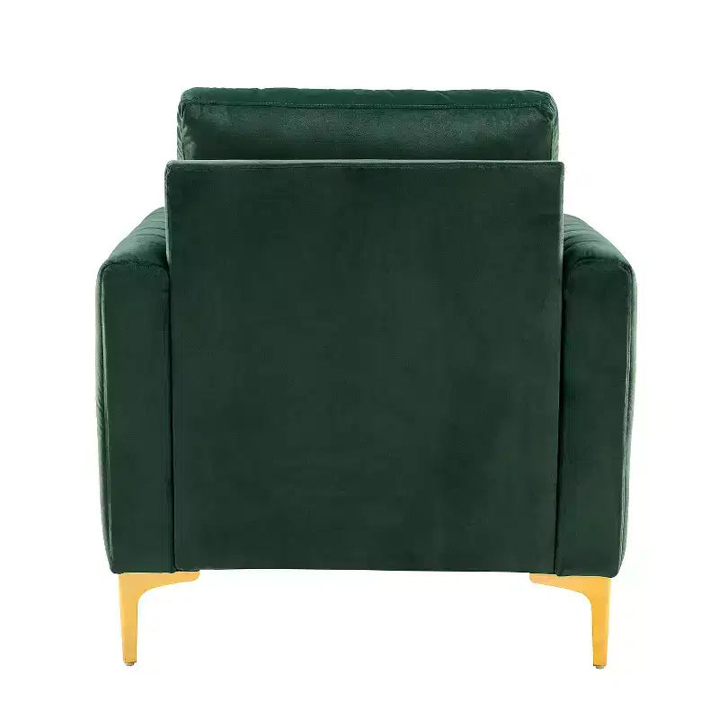 Fauteuil de club contemporain rembourré en bois capitonné avec pieds en métal pour chambre à coucher