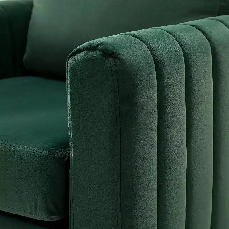 Fauteuil de club contemporain rembourré en bois capitonné avec pieds en métal pour chambre à coucher
