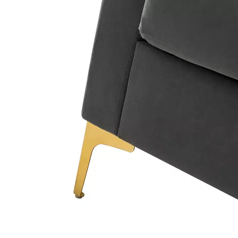 Fauteuil de club contemporain rembourré en bois capitonné avec pieds en métal pour chambre à coucher