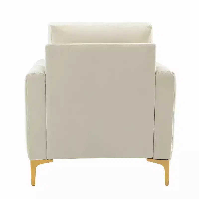 Fauteuil de club contemporain rembourré en bois capitonné avec pieds en métal pour chambre à coucher