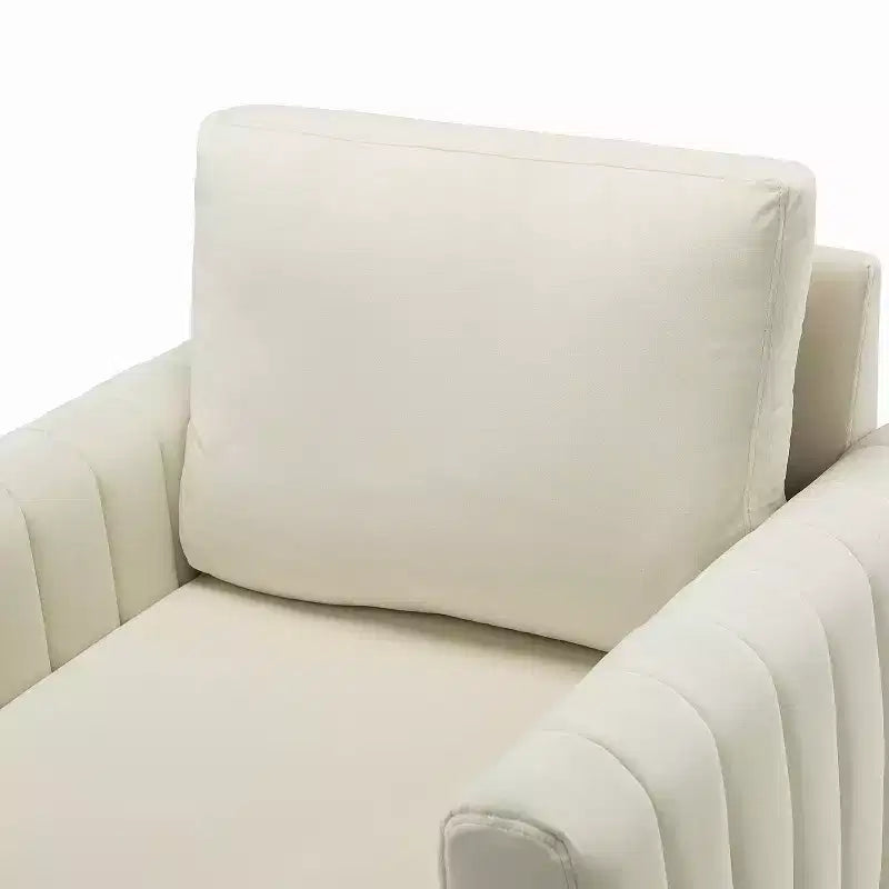 Fauteuil de club contemporain rembourré en bois capitonné avec pieds en métal pour chambre à coucher