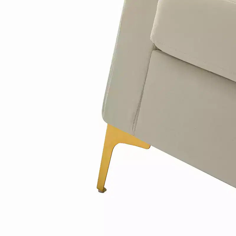Fauteuil de club contemporain rembourré en bois capitonné avec pieds en métal pour chambre à coucher