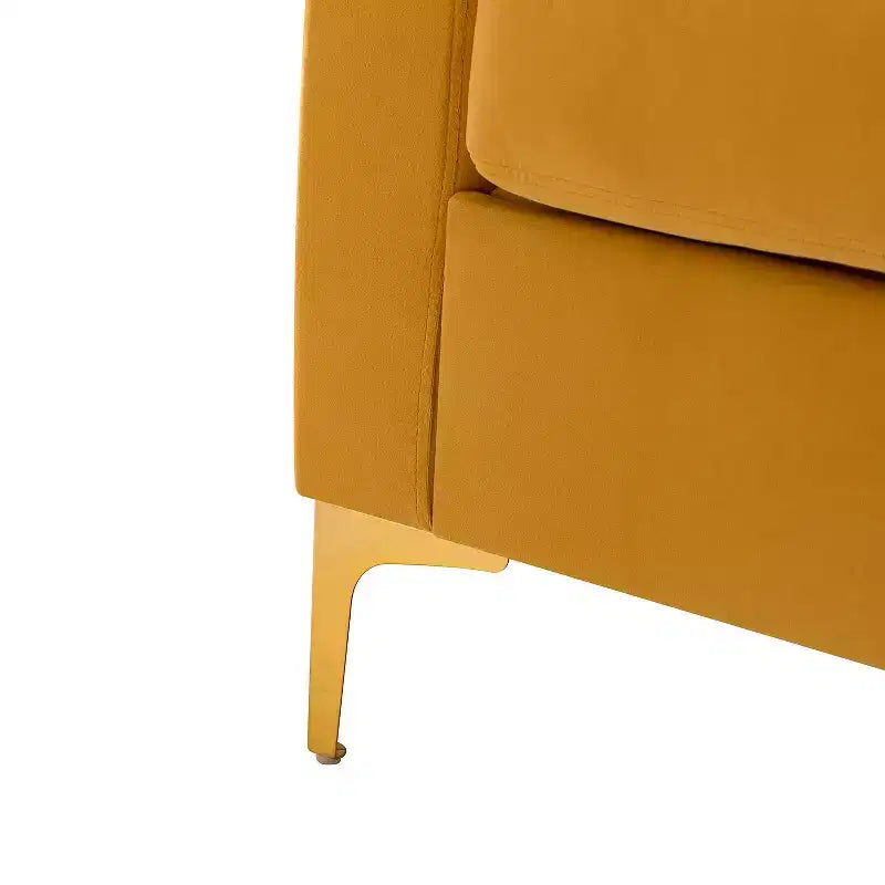 Fauteuil de club contemporain rembourré en bois capitonné avec pieds en métal pour chambre à coucher