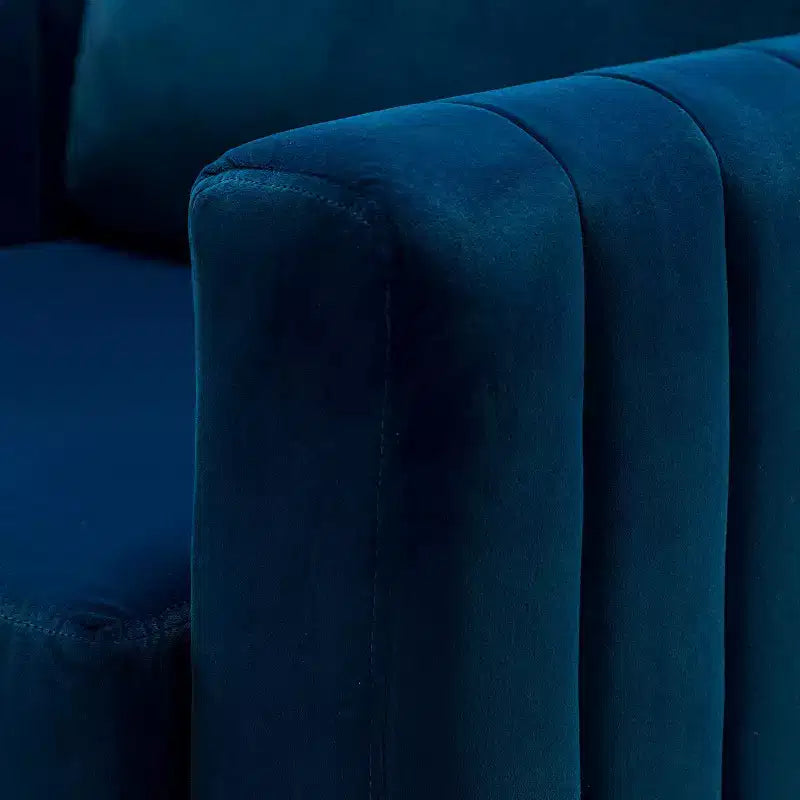 Fauteuil de club contemporain rembourré en bois capitonné avec pieds en métal pour chambre à coucher