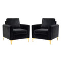 Fauteuil de club contemporain rembourré en bois capitonné avec pieds en métal pour chambre à coucher