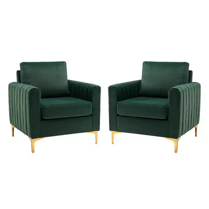 Fauteuil de club contemporain rembourré en bois capitonné avec pieds en métal pour chambre à coucher