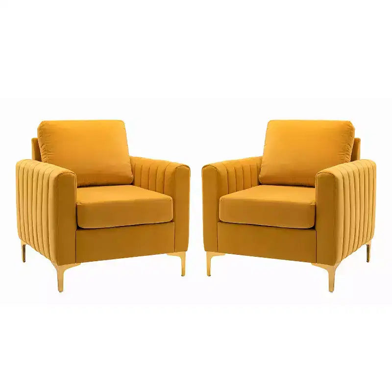 Fauteuil de club contemporain rembourré en bois capitonné avec pieds en métal pour chambre à coucher