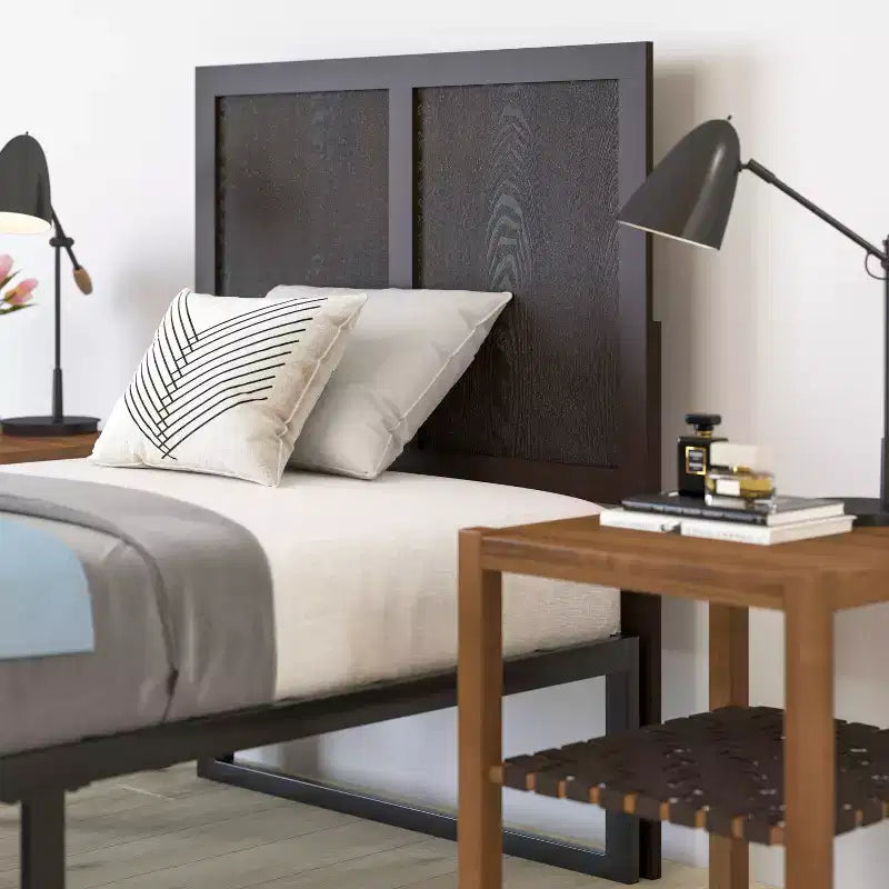 Tête de lit en bois à panneaux surélevés, réglable, seulement