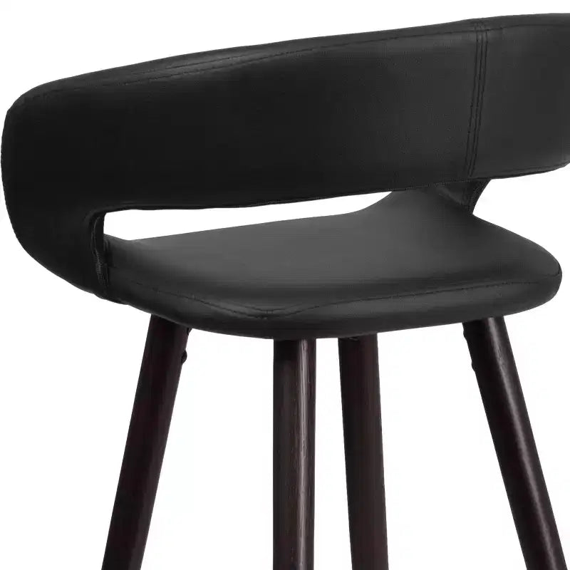 Tabouret de bar contemporain en vinyle de 29 po avec structure en bois cappuccino