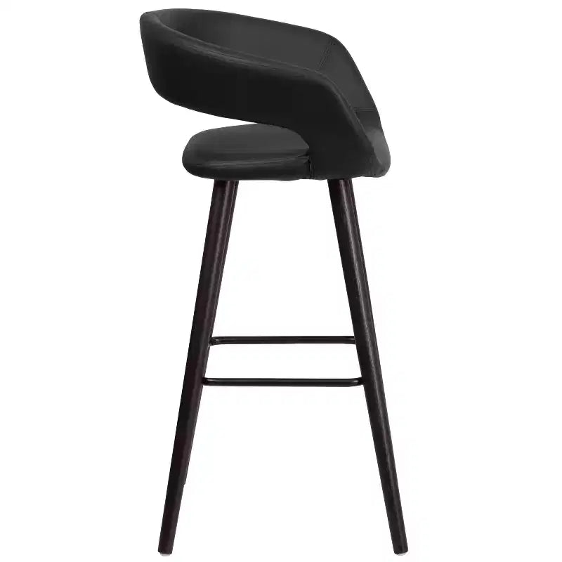 Tabouret de bar contemporain en vinyle de 29 po avec structure en bois cappuccino