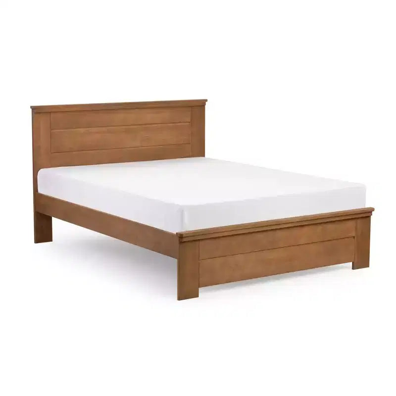 Lit de style ferme avec tête de lit à panneaux Lit plate-forme en bois massif