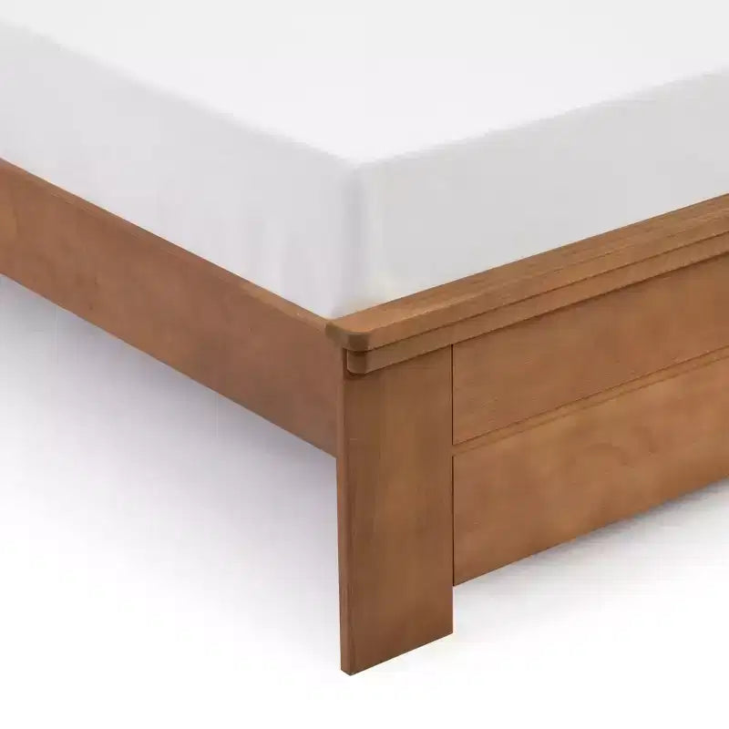 Lit de style ferme avec tête de lit à panneaux Lit plate-forme en bois massif