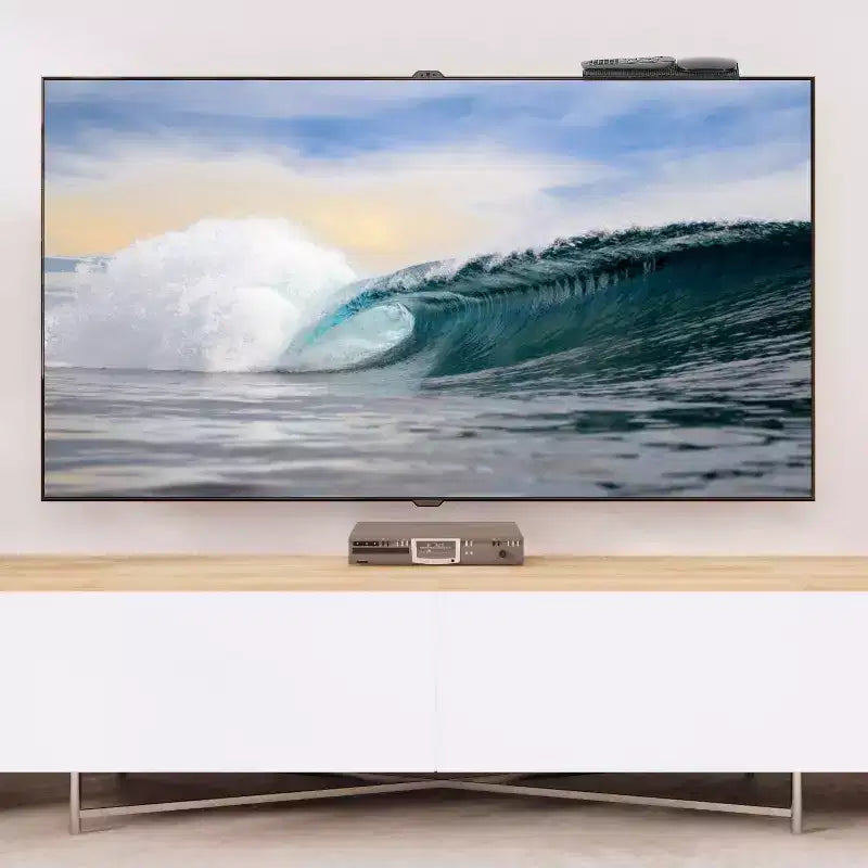 Étagère murale au-dessus de la télévision | Étagère supérieure d'écran réglable pour décodeur ou appareil de streaming | Plateforme antidérapante de 30,5 cm de large | 6,2 kg