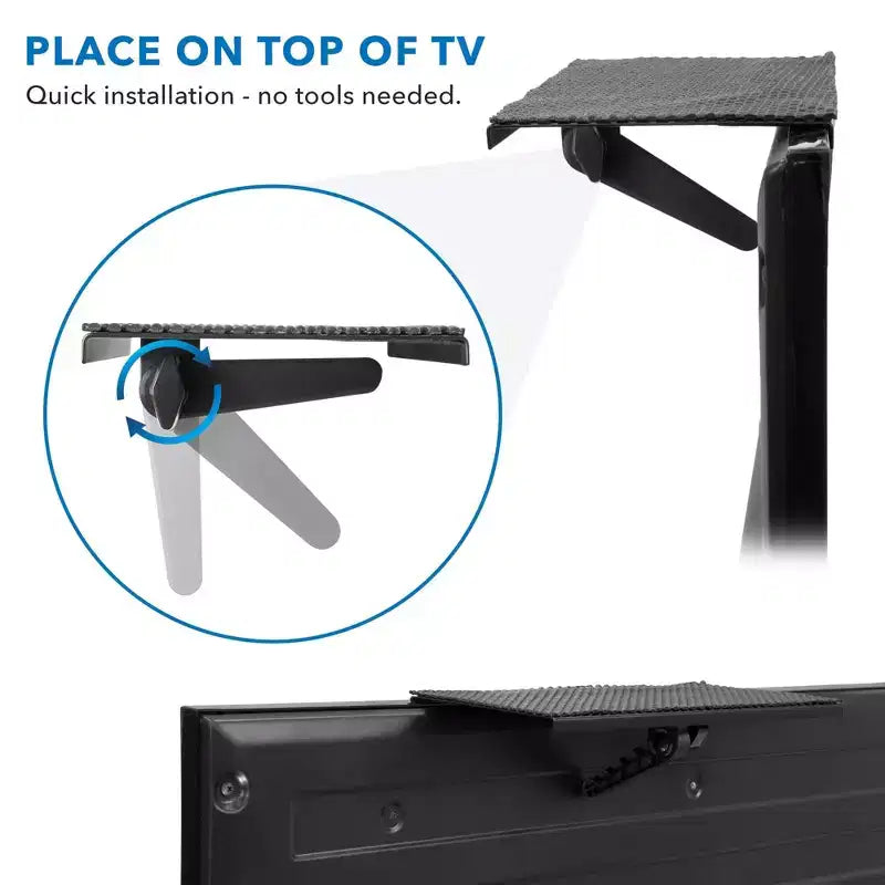 Étagère murale au-dessus de la télévision | Étagère supérieure d'écran réglable pour décodeur ou appareil de streaming | Plateforme antidérapante de 30,5 cm de large | 6,2 kg