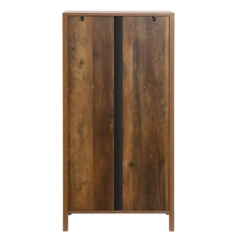 Meuble de Rangement de Ferme avec Portes Vitrées Grand Meuble de Rangement Vitrine Meuble de Rangement Marron Noir