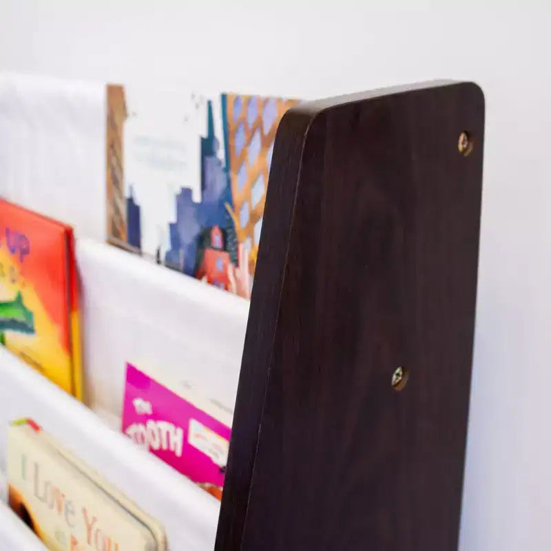 Étagère à livres 4 niveaux pour enfants avec bacs de rangement en tissu